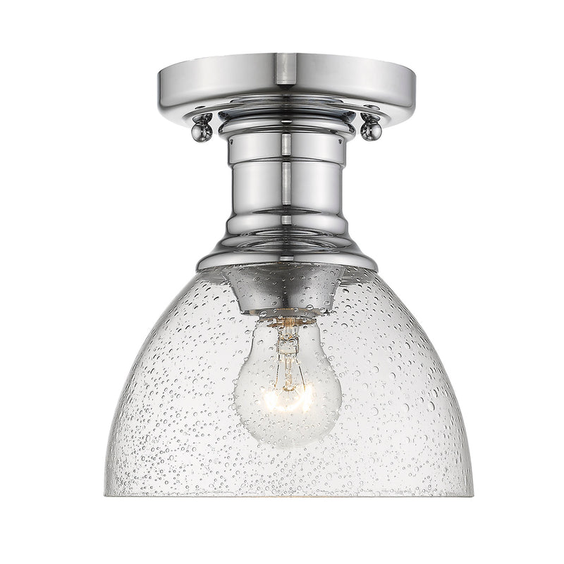 Hines CH Semi-flush in Chrome with Seeded Glass Shade
